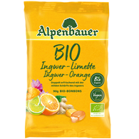 CUKIERKI Z NADZIENIEM O SMAKU IMBIROWO - LIMONKOWYM I IMBIROWO - POMARAŃCZOWYM BIO 90 g - ALPENBAUER