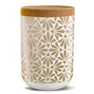POJEMNIK Z KORKOWĄ POKRYWKĄ ZŁOTE WZORY 1000 ml - CHIC-MIC