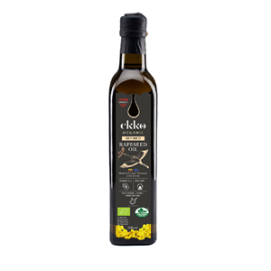 OLEJ RZEPAKOWY DO GOTOWANIA I SMAŻENIA TŁOCZONY NA ZIMNO OMEGA-3 BIO 1 L - EKKO
