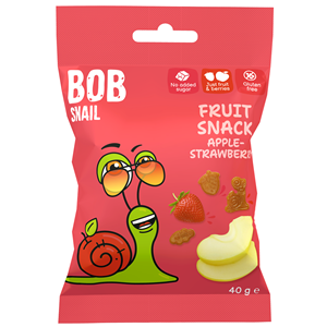 ŻELKI JABŁKO - TRUSKAWKA BEZ ŻELATYNY BEZGLUTENOWE 40 g - BOB SNAIL