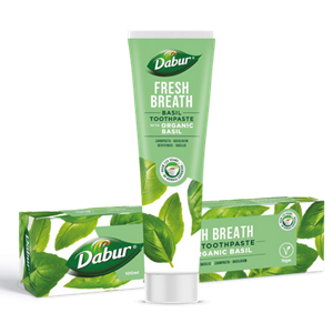 PASTA DO ZĘBÓW ŚWIEŻY ODDECH Z BAZYLIĄ BEZ FLUORU 100 ml - DABUR
