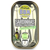 SARDYNKI PREMIUM BEZ SKÓRY I OŚCI W OLIWIE Z OLIWEK EXTRA VIRGIN 120 g (84 g) - BON APPETIT (BOM PETISCO)