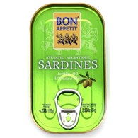 SARDYNKI PORTUGALSKIE W OLIWIE Z OLIWEK 120 g (84 g) - BON APPETIT