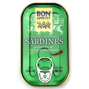 SARDYNKI PORTUGALSKIE W PIKANTNEJ OLIWIE Z OLIWEK 120 g (84 g) - BON APPETIT