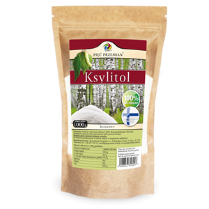KSYLITOL 1 kg (TOREBKA PAPIEROWA) - PIĘĆ PRZEMIAN (FINLANDIA)
