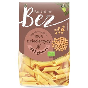 MAKARON PROTEINOWY (Z CIECIERZYCY) PENNE BEZGLUTENOWY BIO 250 g - BARTOLINI