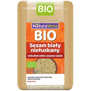 SEZAM BIAŁY NIEŁUSKANY BIO 250 g - NATURAVENA