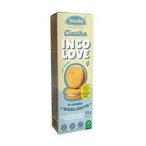 CIASTKA MARKIZY Z KREMEM O SMAKU WANILIOWYM BEZ CUKRU BEZGLUTENOWE 125 g - INCOLA