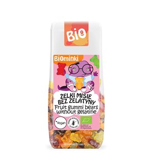 ŻELKI MISIE BEZ ŻELATYNY BEZGLUTENOWE BIO 100 g - BIOMINKI