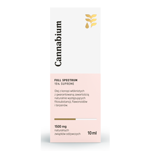 OLEJ Z KONOPI SUPREME 15 % (1500 mg FITOSKŁADNIKÓW) 10 ml - CANNABIUM