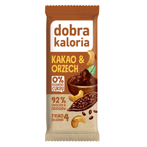BATON DAKTYLOWY KAKAO & ORZECH BEZ DODATKU CUKRÓW 35 g - DOBRA KALORIA