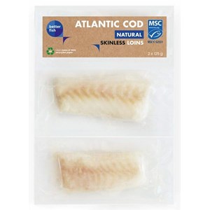 DORSZ ATLANTYCKI MSC POLĘDWICA BEZ SKÓRY MROŻONA (2 x 125 g) 250 g - BETTER FISH