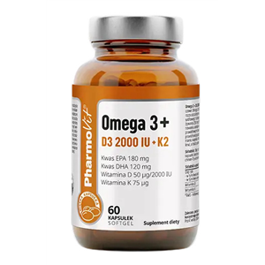 OMEGA-3 + WITAMINA D3 + K2 BEZGLUTENOWA 60 KAPSUŁEK - PHARMOVIT (CLEAN LABEL)