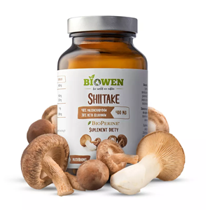 GRZYBY SHIITAKE EKSTRAKT (400 mg) BEZGLUTENOWY 90 KAPSUŁEK - BIOWEN