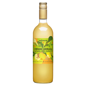 ZAKWAS JABŁKOWY Z CYTRYNĄ, IMBIREM I KURKUMĄ BIO 700 ml - DELIKATNA