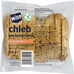 CHLEB WIELOZIARNISTY KROJONY BEZGLUTENOWY 250 g - WISO