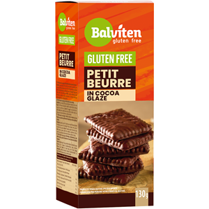 HERBATNIKI PETIT BEURRE W POLEWIE KAKAOWEJ BEZGLUTENOWE 130 g - BALVITEN