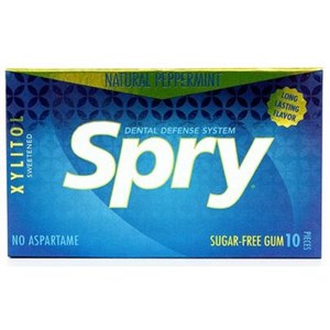 GUMA DO ŻUCIA Z KSYLITOLEM O SMAKU MIĘTY PIEPRZOWEJ BEZGLUTENOWA (10 szt.) 12 g - SPRY