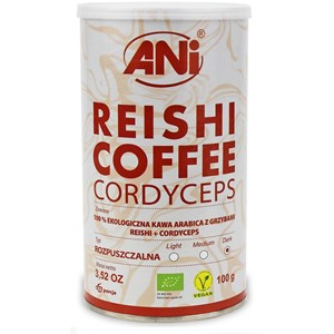KAWA ROZPUSZCZALNA ARABICA Z REISHI I CORDYCEPS BIO 100 g - ANI