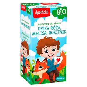 HERBATKA DLA DZIECI - DZIKA RÓŻA I ROKITNIK PO 9 MIESIĄCU BIO (20 x 1,5 g) 30 g - APOTHEKE