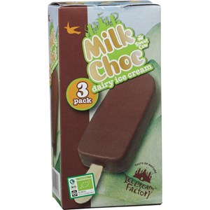 LODY NA PATYKU WANILIOWE W POLEWIE Z CZEKOLADY MLECZNEJ BIO (3 x 120 ml) 360 ml - SWEET COW