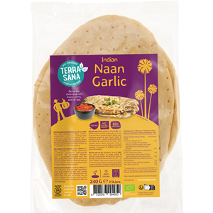 CHLEB NAAN CZOSNKOWY BIO 240 g - TERRASANA